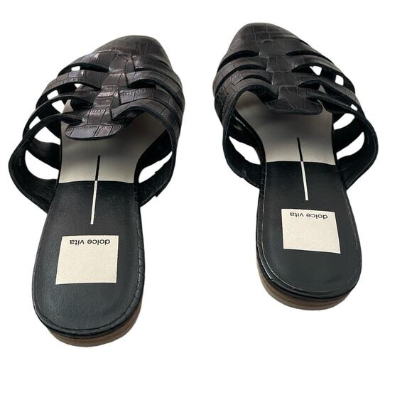 Dolce Vita Noir Hollie Croc Mules Size 7 - Picture 3 of 5